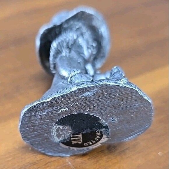 Vintage Michael Ricker Pewter Figurine - Girl with Teddy Bear - Picture 10 of 10